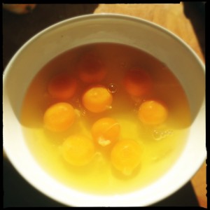 Happy Eggs are the best eggs!  Nice and yellow yokes.