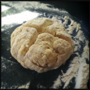 Dough ball ready to chill. The cross enables easier pulling apart.