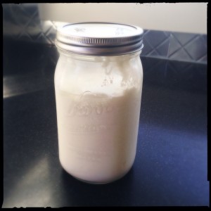 My first jar of cultivated yogurt! With a serving missing already. Yum.